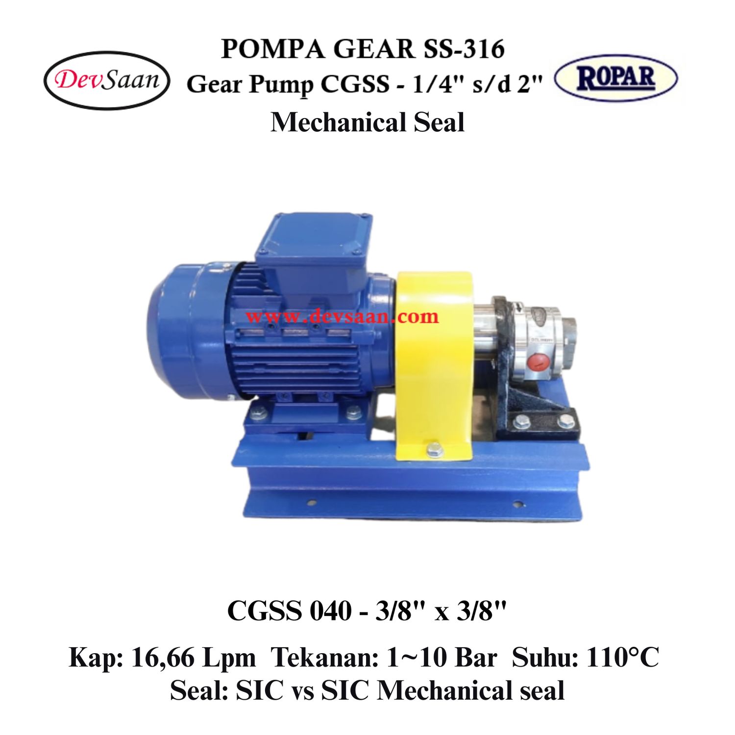 Gear Pump CGSS 040 (MS) Pompa Roda Gigi (Complete Set) 4pole