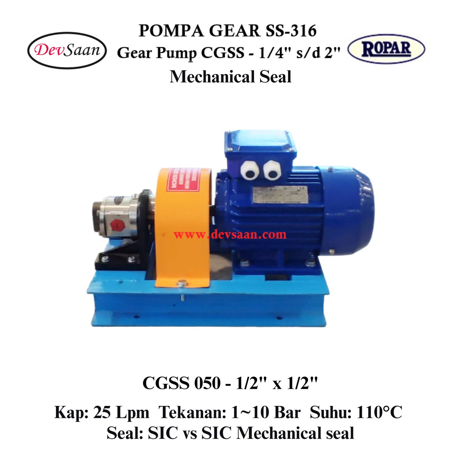 Gear Pump CGSS 050 (MS) Pompa Roda Gigi (Complete Set) 4pole
