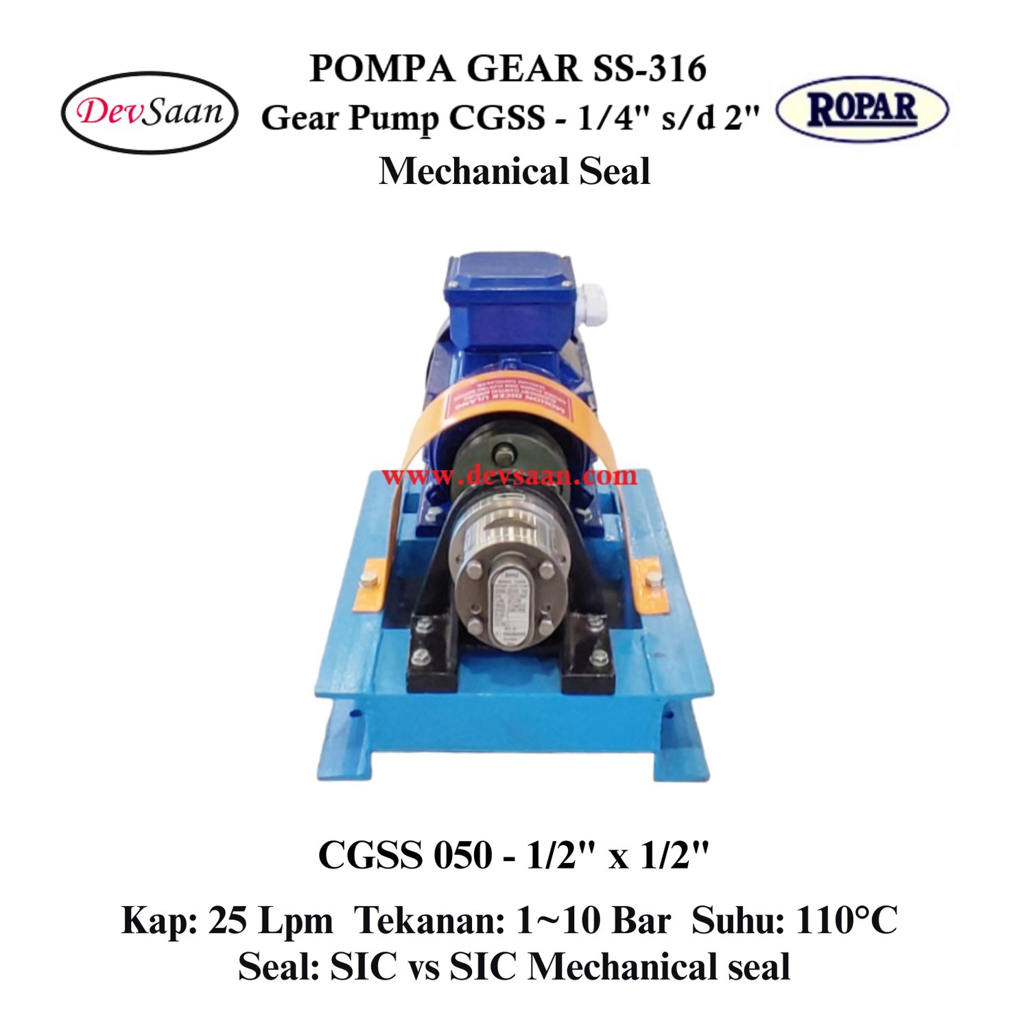 Gear Pump CGSS 050 (MS) Pompa Roda Gigi (Complete Set) 4pole