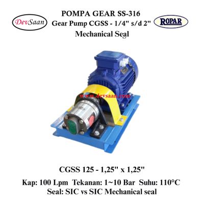 Gear Pump CGSS 125 (MS) Pompa Roda Gigi (Complete Set) 4pole Gear Pump CGSS 125 (MS) Pompa Roda Gigi (Complete Set) 4pole