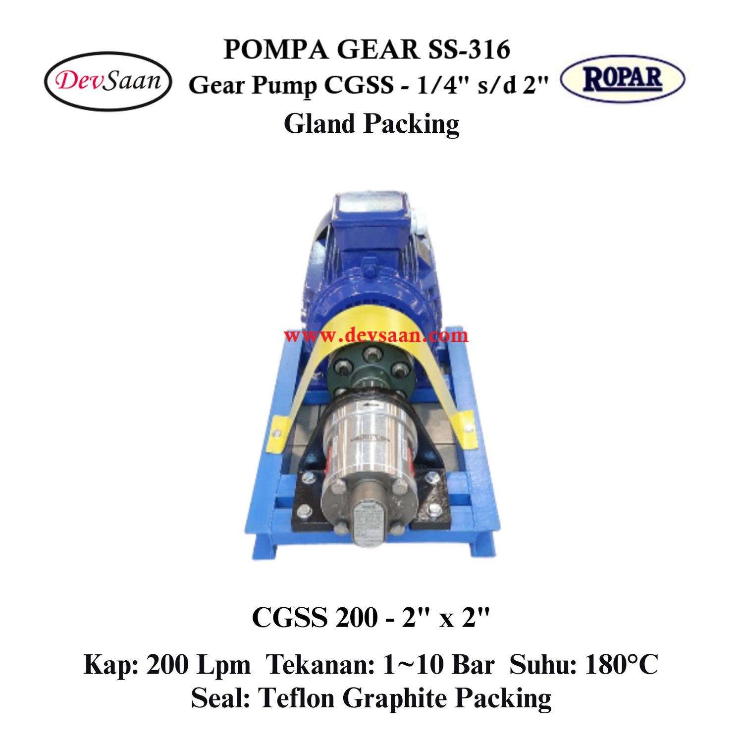 Gear Pump CGSS 200 (GP) Pompa Roda Gigi (Complete Set) 4pole