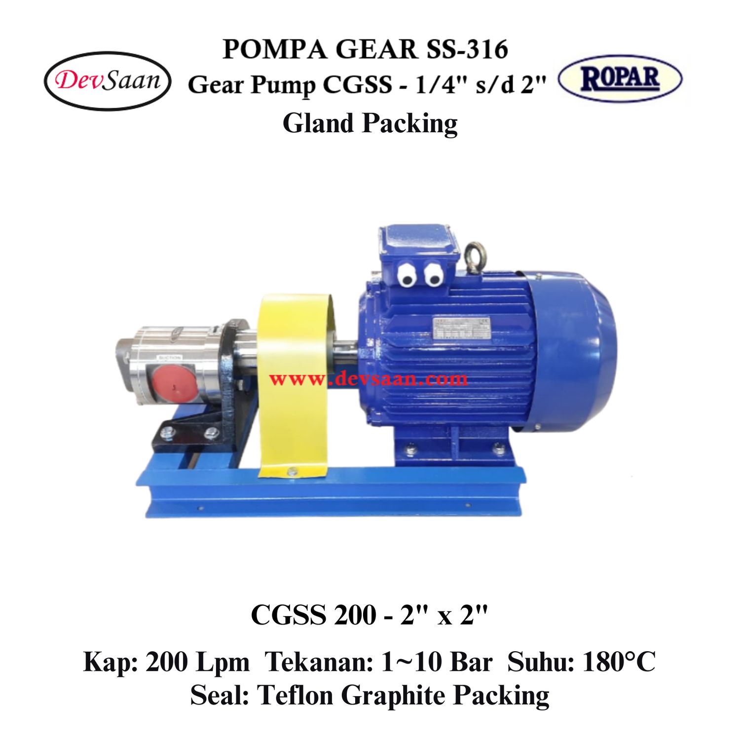Gear Pump CGSS 200 (GP) Pompa Roda Gigi (Complete Set) 4pole