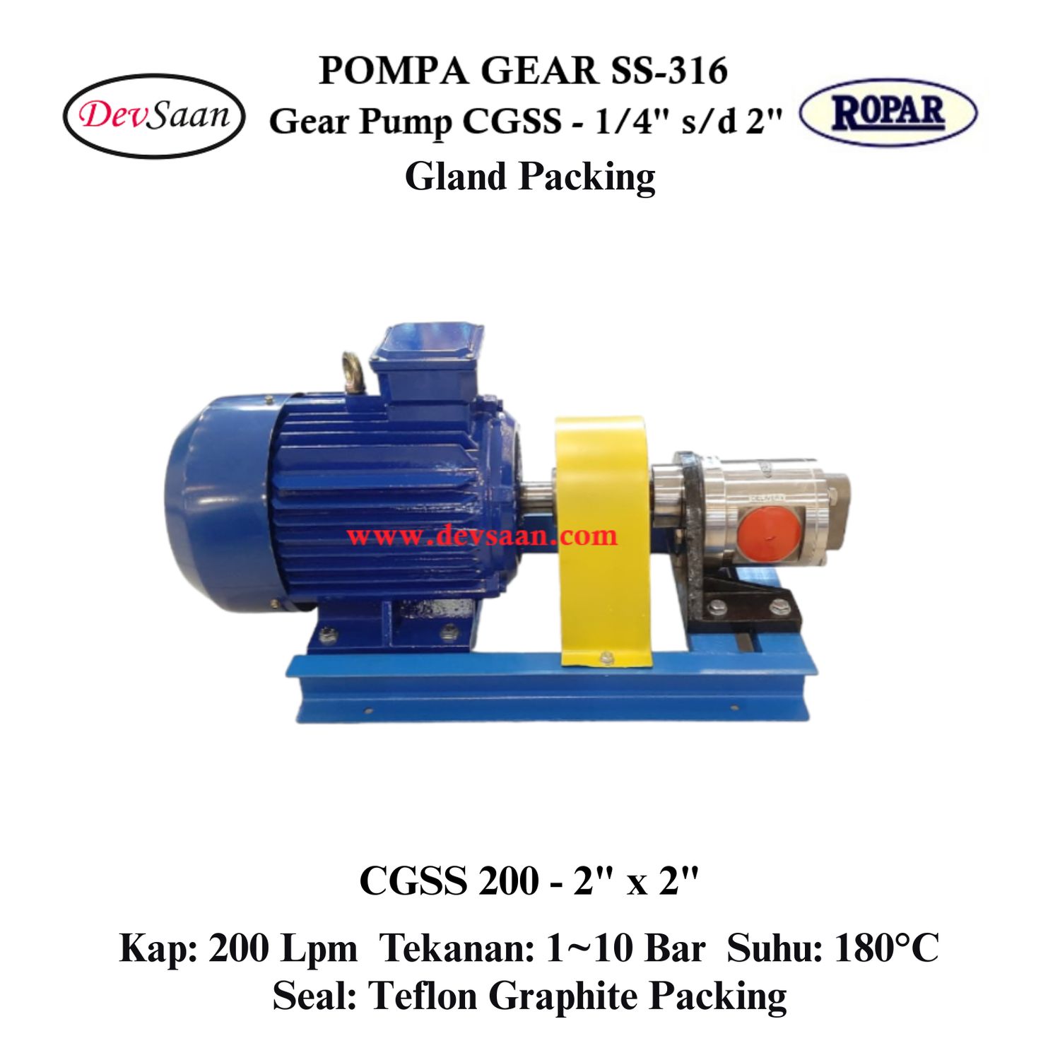Gear Pump CGSS 200 (GP) Pompa Roda Gigi (Complete Set) 4pole