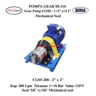Gear Pump CGSS 200 (MS) Pompa Roda Gigi (Complete Set) 4pole Gear Pump CGSS 200 (MS) Pompa Roda Gigi (Complete Set) 4pole