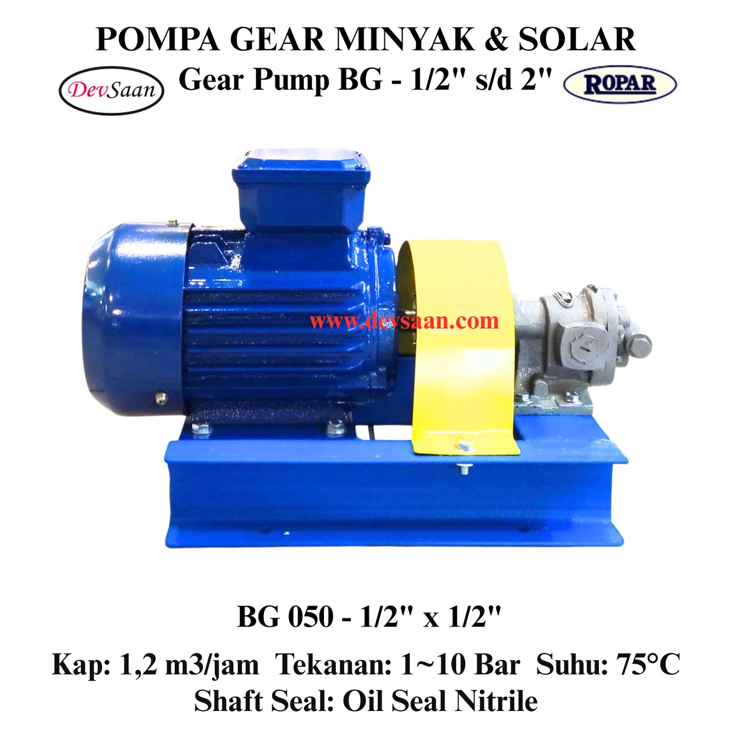 Gear Pump Helikal BG 050 Pompa Roda Gigi (Complete Set) 4pole