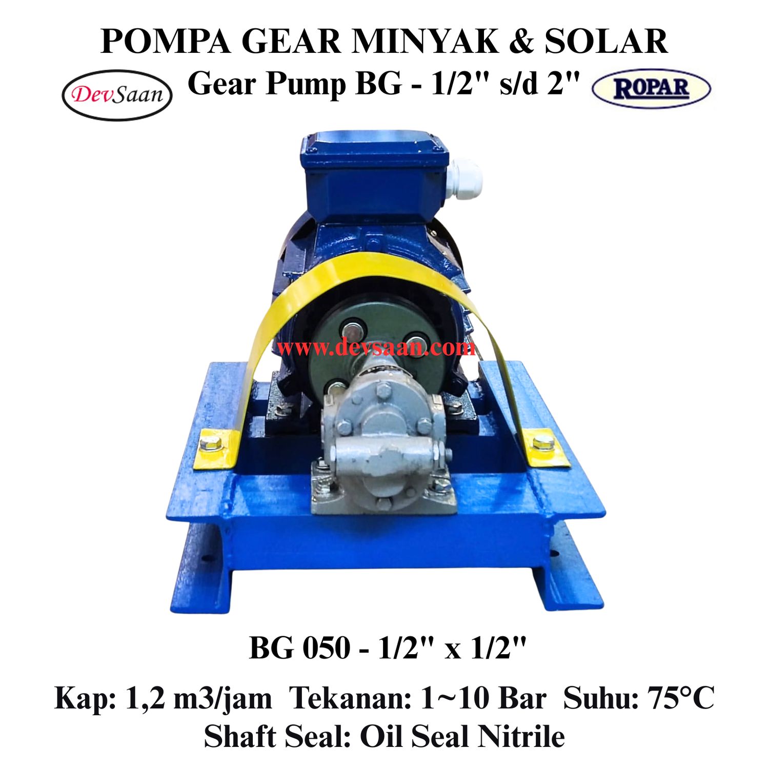 Gear Pump Helikal BG 050 Pompa Roda Gigi (Complete Set) 4pole