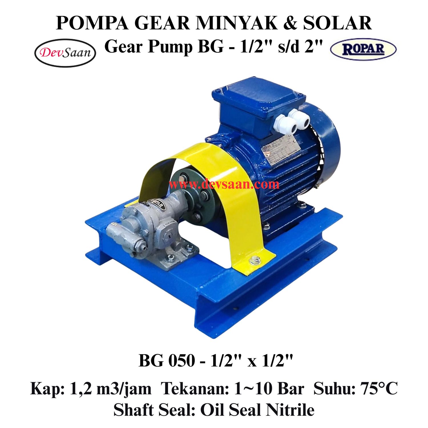 Gear Pump Helikal BG 050 Pompa Roda Gigi (Complete Set) 4pole