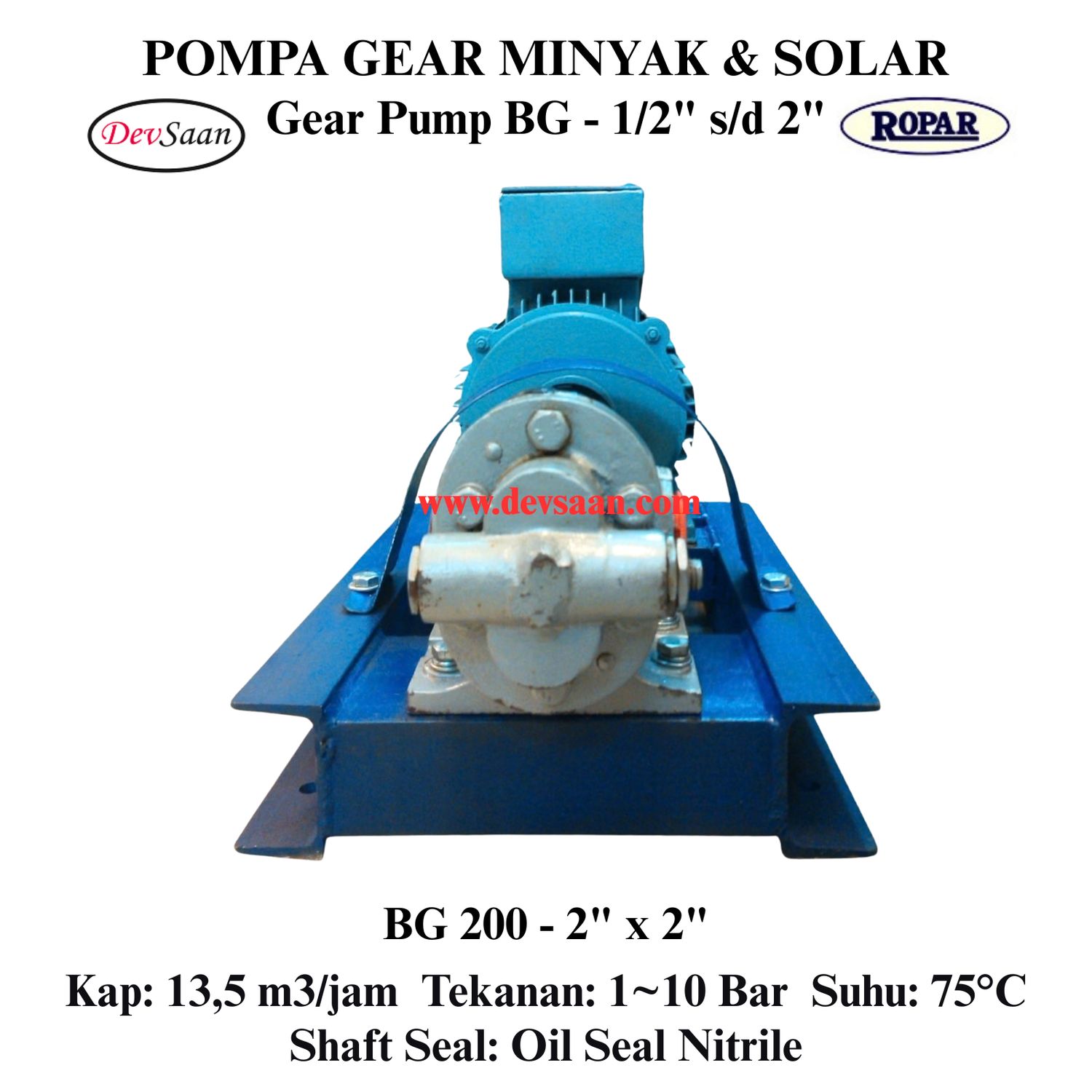 Gear Pump Helikal BG 200 Pompa Roda Gigi (Complete Set) 4pole