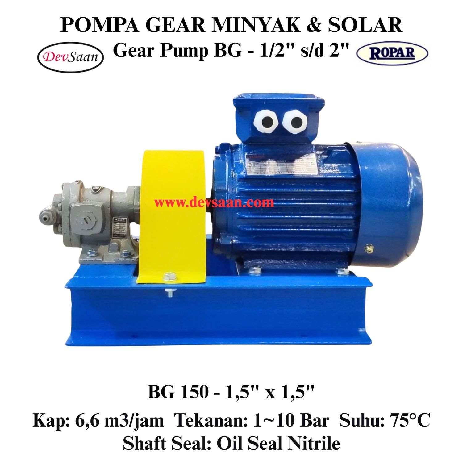 Gear Pump Helikal BG 150 Pompa Roda Gigi (Complete Set) 4pole