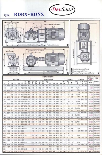 Gear Pump Rotari RDNX 125L Tekanan Tinggi (Complete Set) 4pole