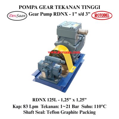 Gear Pump Rotari RDNX 125L Tekanan Tinggi (Complete Set) 4pole Gear Pump Rotari RDNX 125L Tekanan Tinggi (Complete Set) 4pole