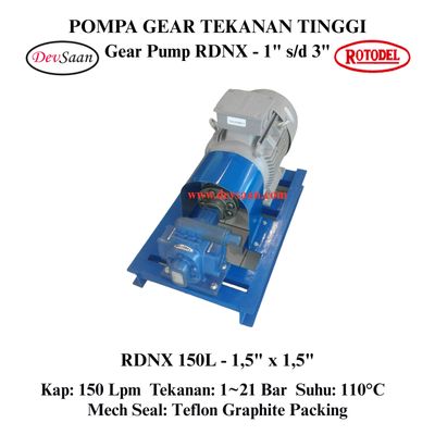 Gear Pump Rotari RDNX 150L Tekanan Tinggi (Complete Set) 4pole Gear Pump Rotari RDNX 150L Tekanan Tinggi (Complete Set) 4pole