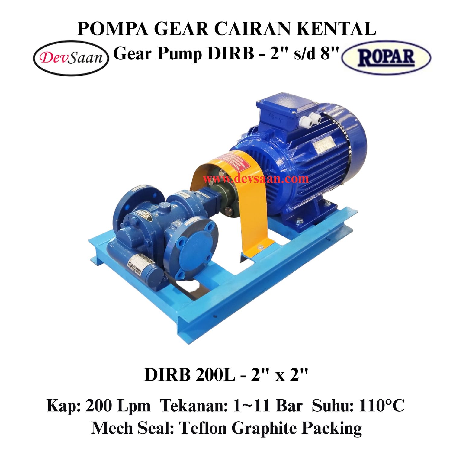 Gear Pump Rotari DIRB 200L Pompa Roda Gigi (Complete Set) 4pole