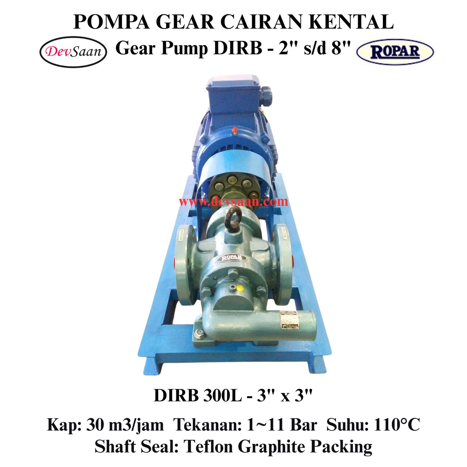 Gear Pump Rotari DIRB 300L Pompa Roda Gigi (Complete Set) 4pole