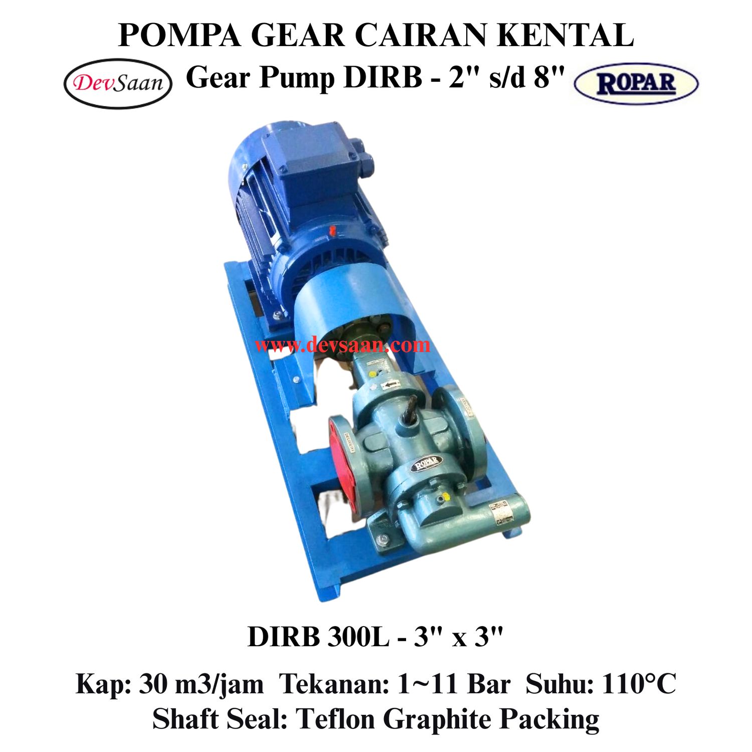 Gear Pump Rotari DIRB 300L Pompa Roda Gigi (Complete Set) 4pole