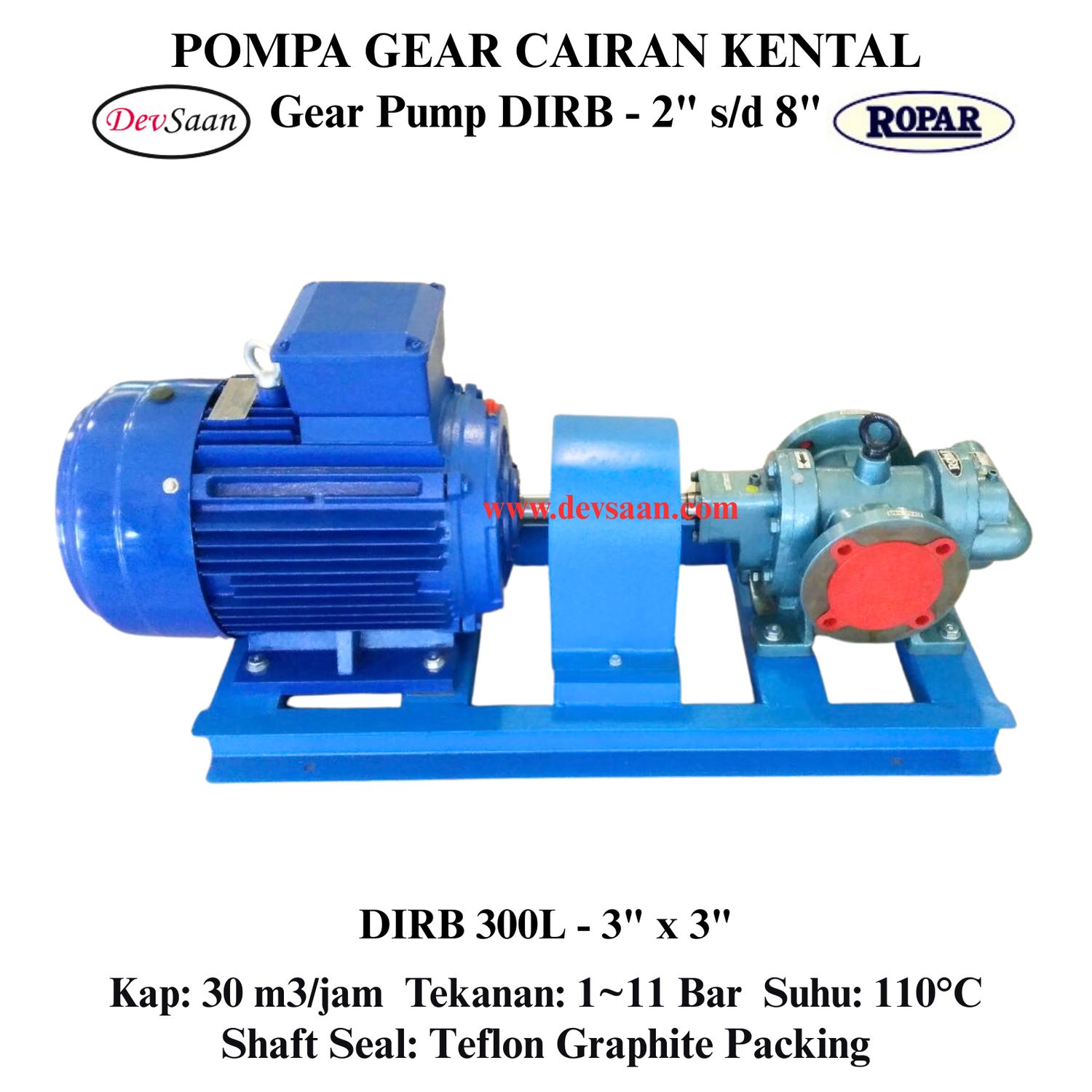 Gear Pump Rotari DIRB 300L Pompa Roda Gigi (Complete Set) 4pole
