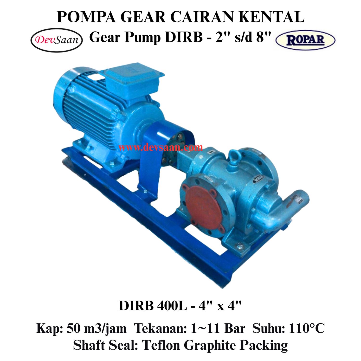 Gear Pump Rotari DIRB 400L Pompa Roda Gigi (Complete Set) 4pole