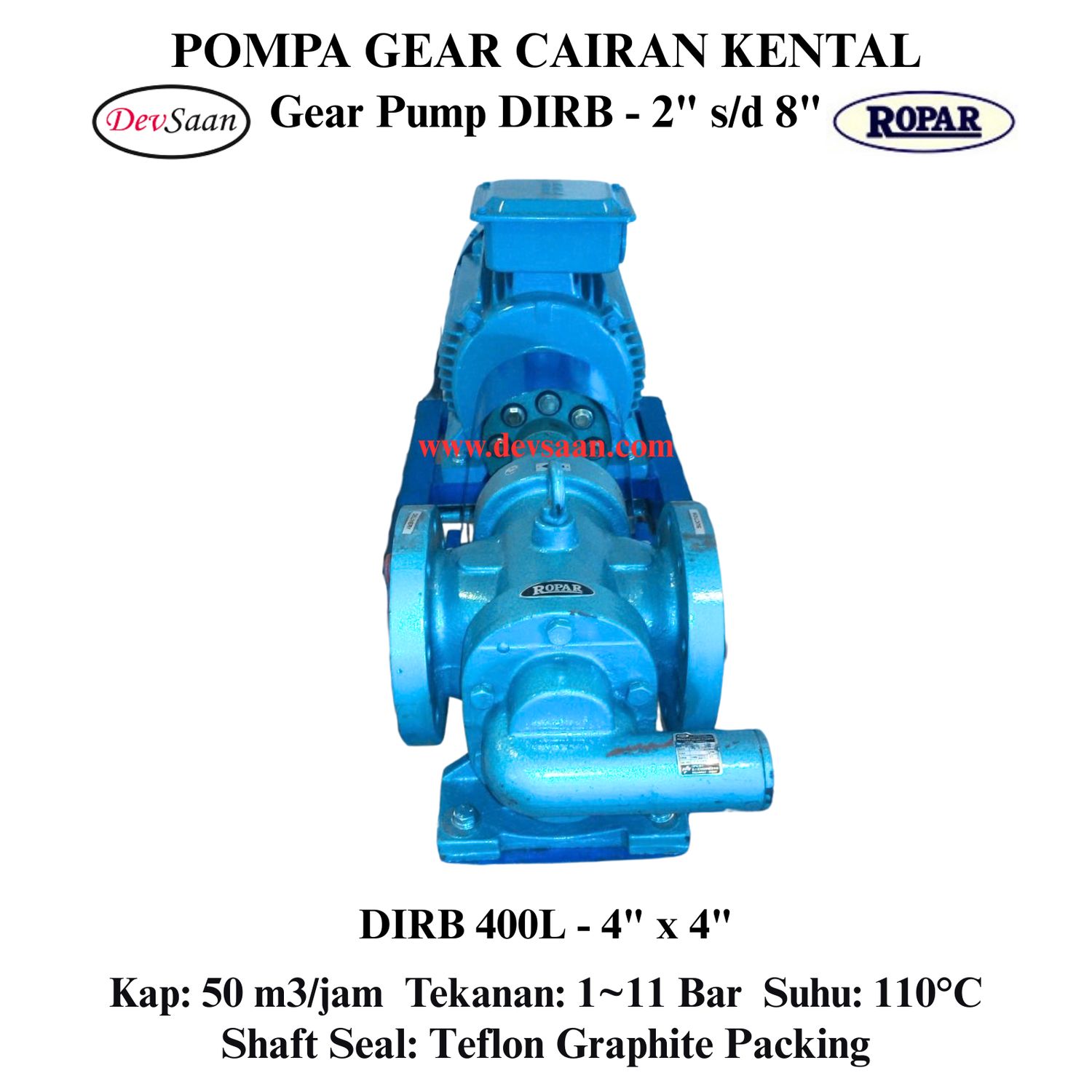 Gear Pump Rotari DIRB 400L Pompa Roda Gigi (Complete Set) 4pole