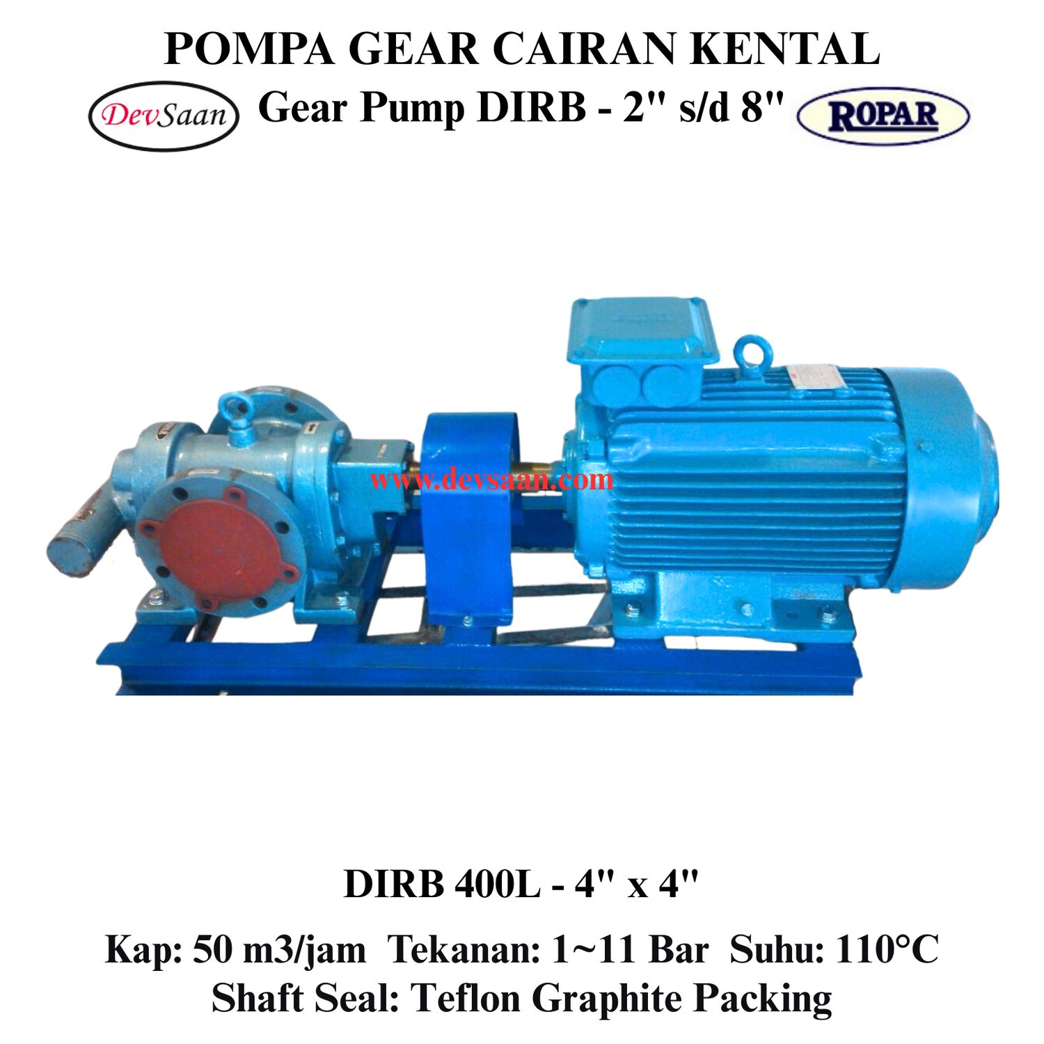 Gear Pump Rotari DIRB 400L Pompa Roda Gigi (Complete Set) 4pole