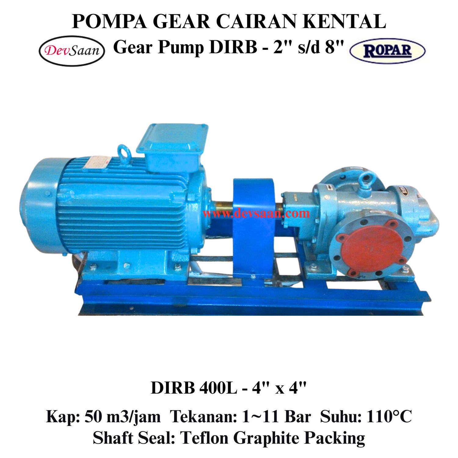 Gear Pump Rotari DIRB 400L Pompa Roda Gigi (Complete Set) 4pole