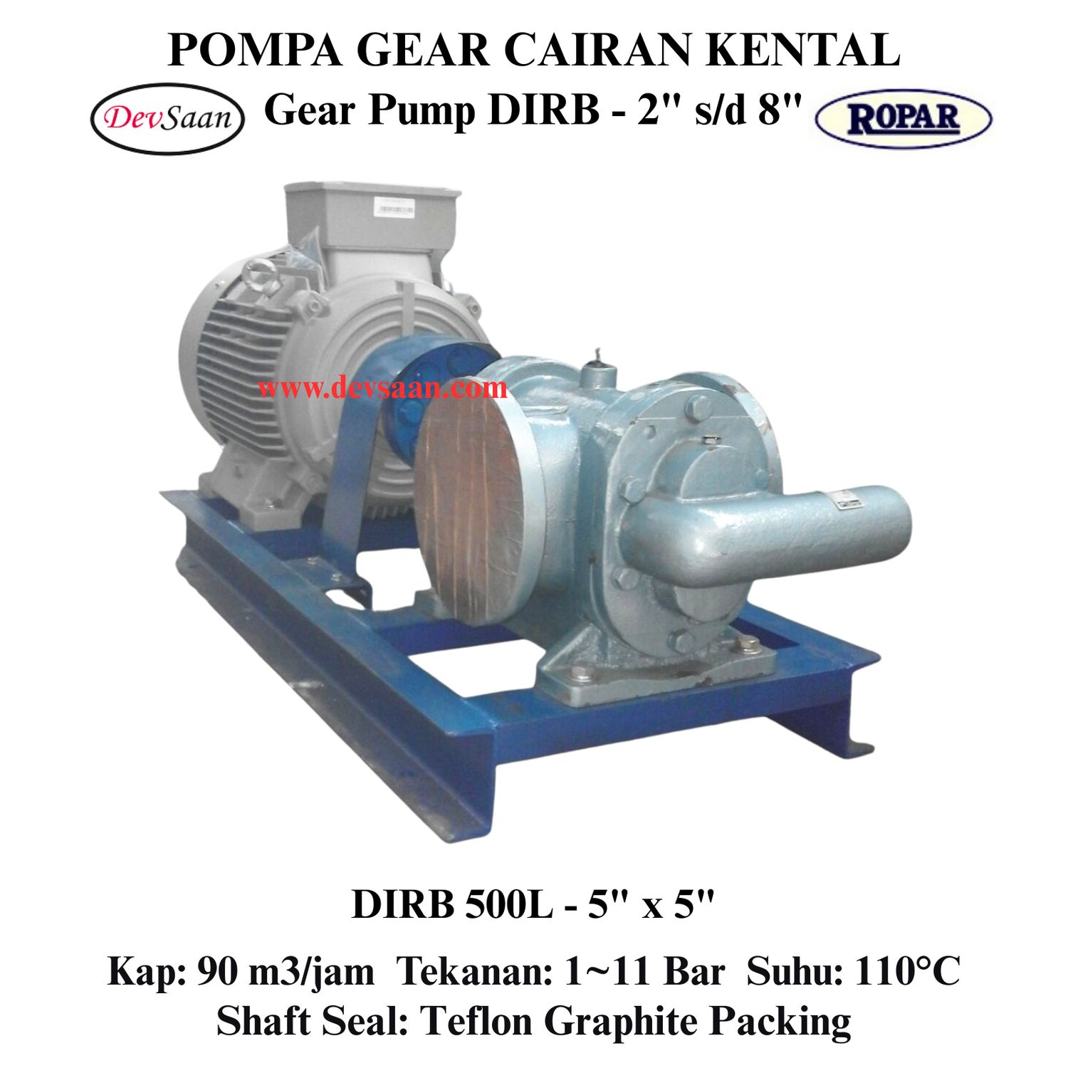 Gear Pump Rotari DIRB 500L Pompa Roda Gigi (Complete Set) 4pole