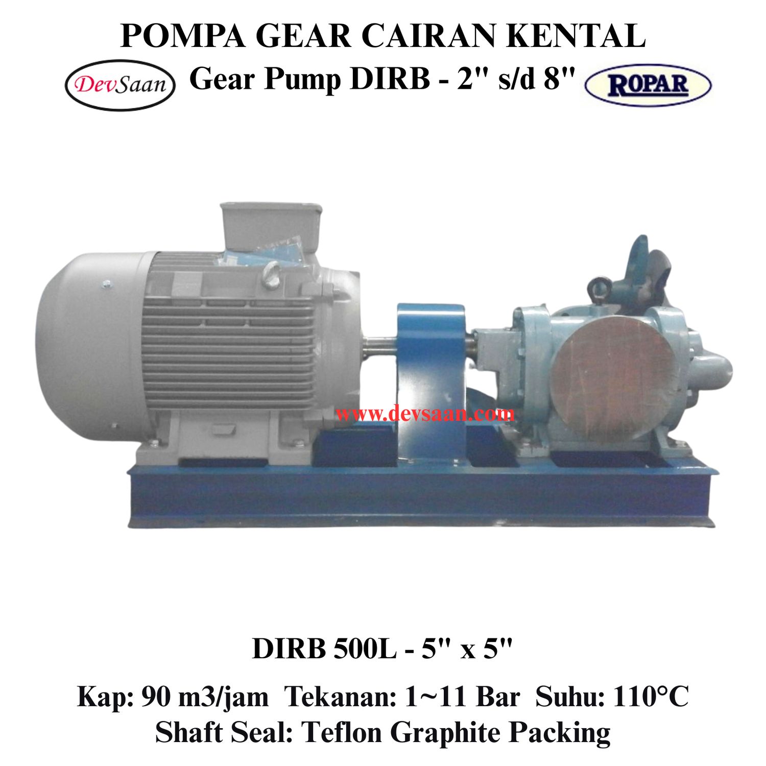 Gear Pump Rotari DIRB 500L Pompa Roda Gigi (Complete Set) 4pole
