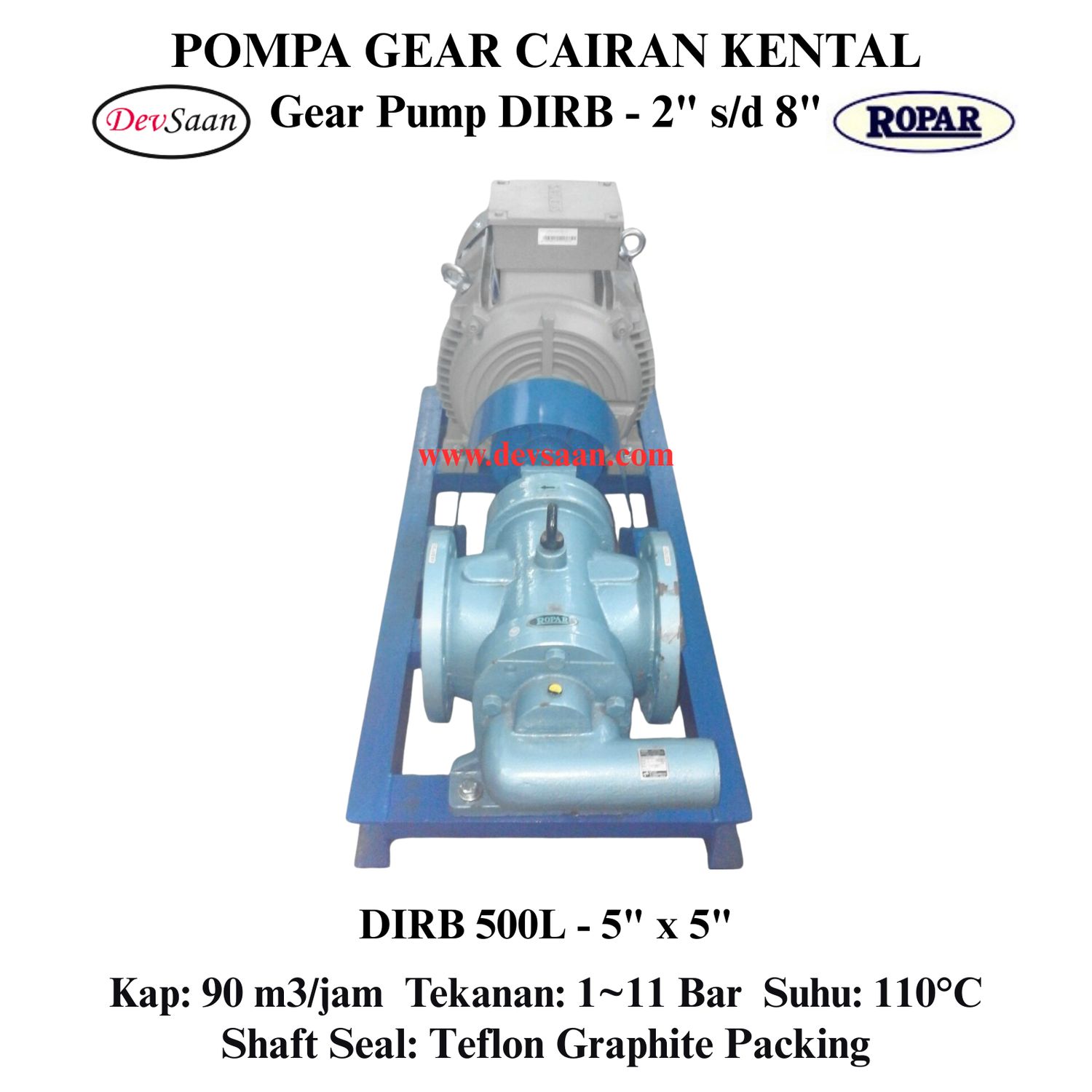 Gear Pump Rotari DIRB 500L Pompa Roda Gigi (Complete Set) 4pole