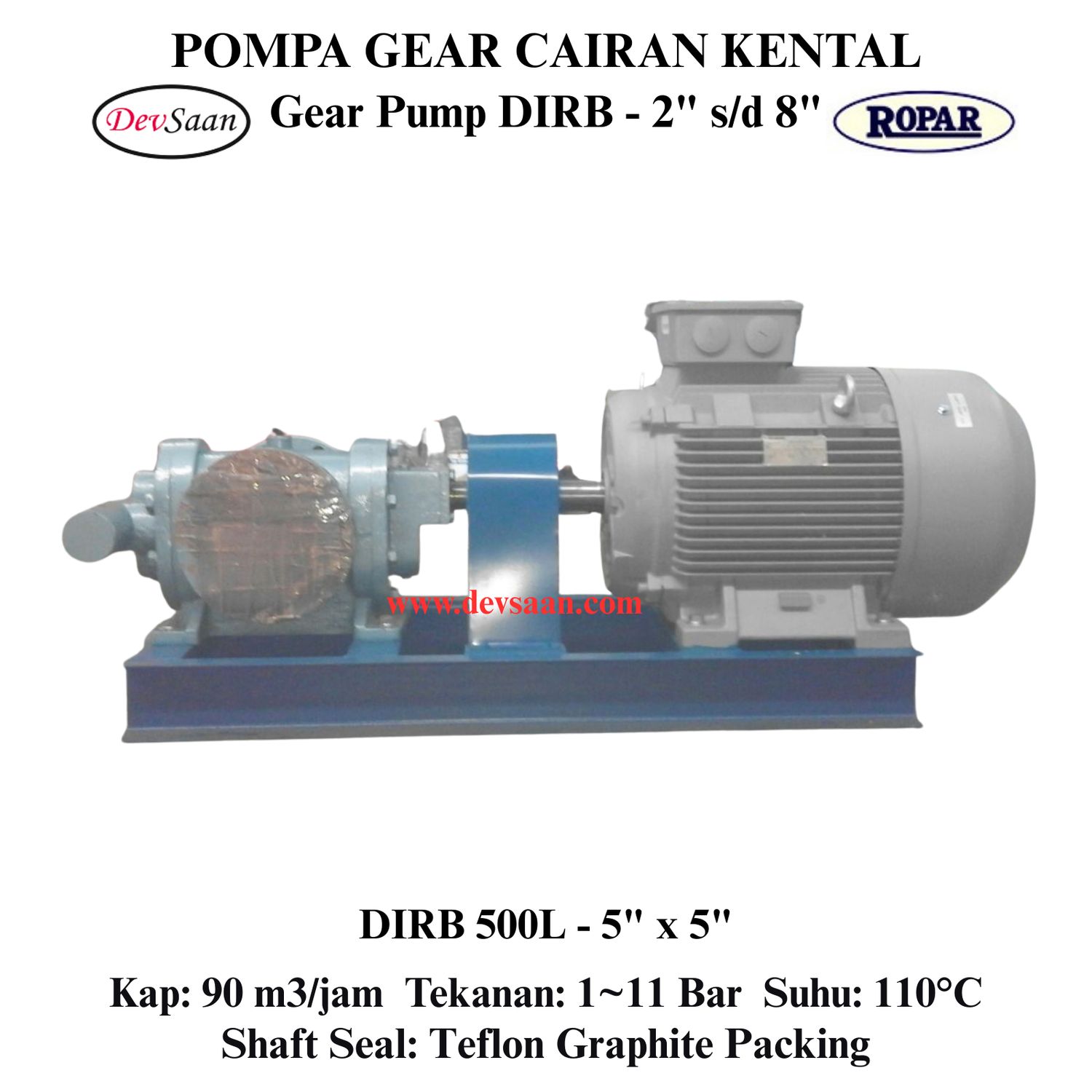 Gear Pump Rotari DIRB 500L Pompa Roda Gigi (Complete Set) 4pole
