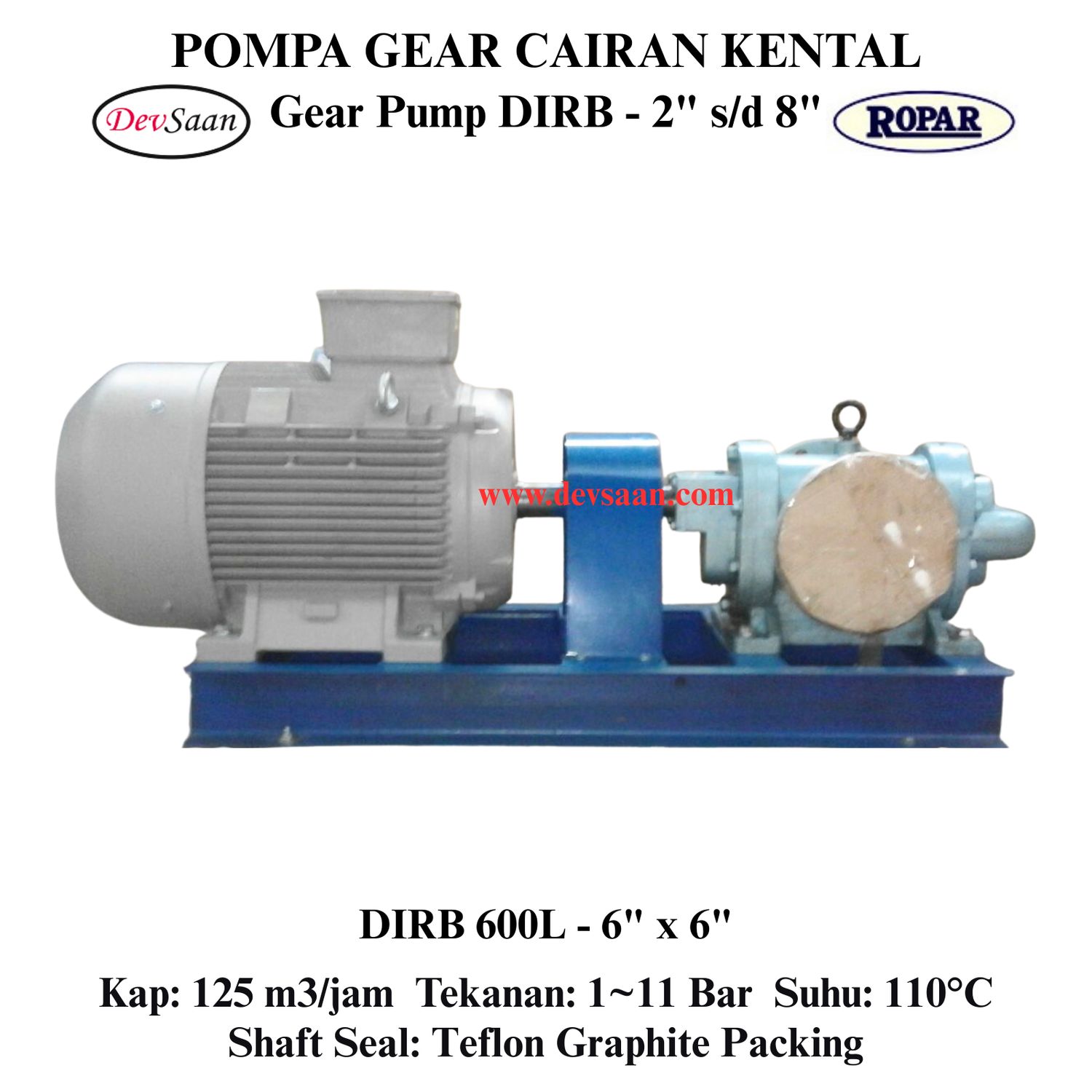 Gear Pump Rotari DIRB 600L Pompa Roda Gigi (Complete Set) 4pole