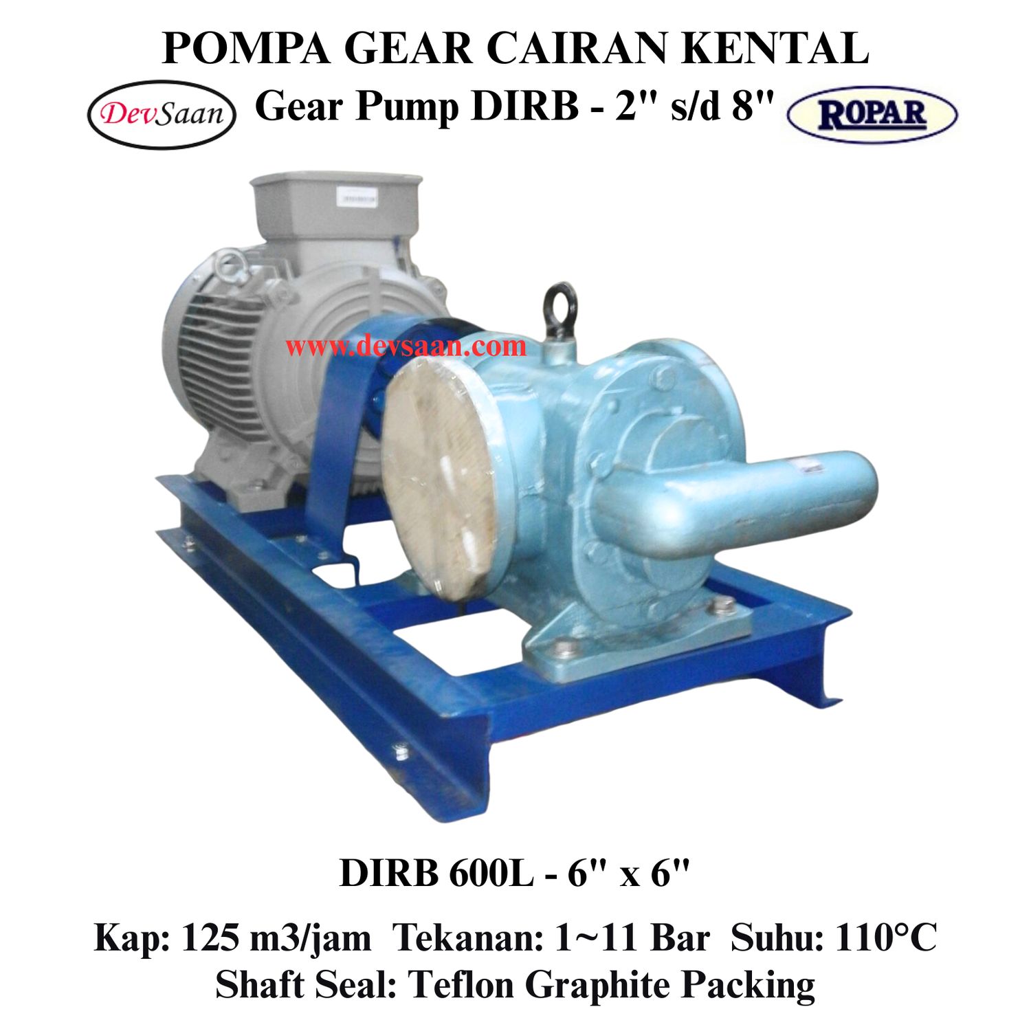 Gear Pump Rotari DIRB 600L Pompa Roda Gigi (Complete Set) 4pole