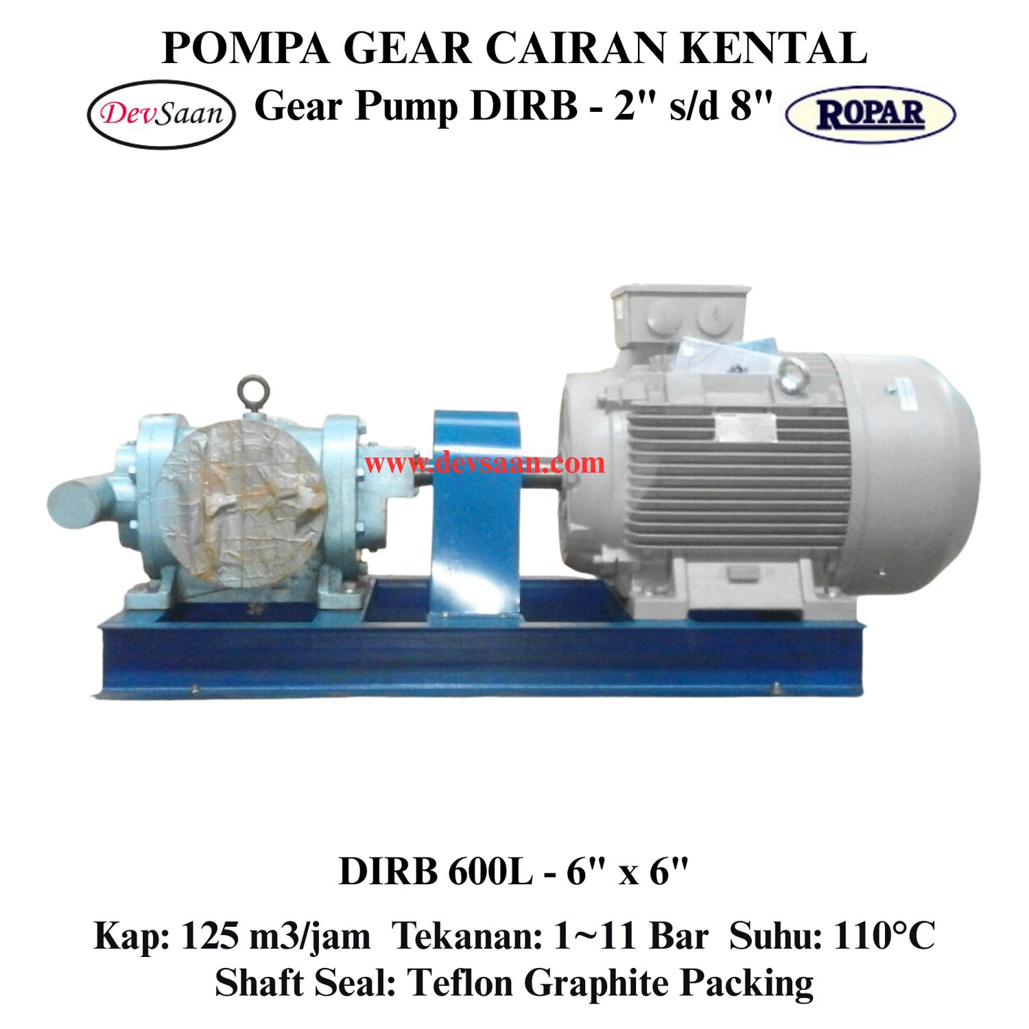 Gear Pump Rotari DIRB 600L Pompa Roda Gigi (Complete Set) 4pole