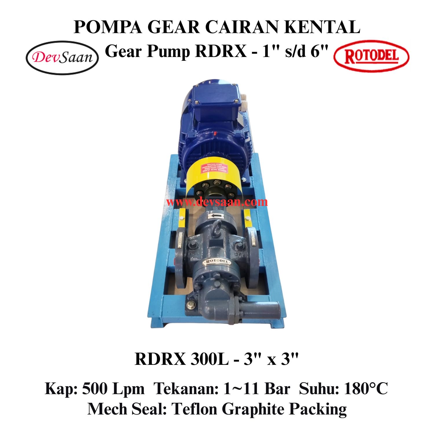 Gear Pump Rotari RDRX 300L Pompa Roda Gigi (Complete Set) 4pole