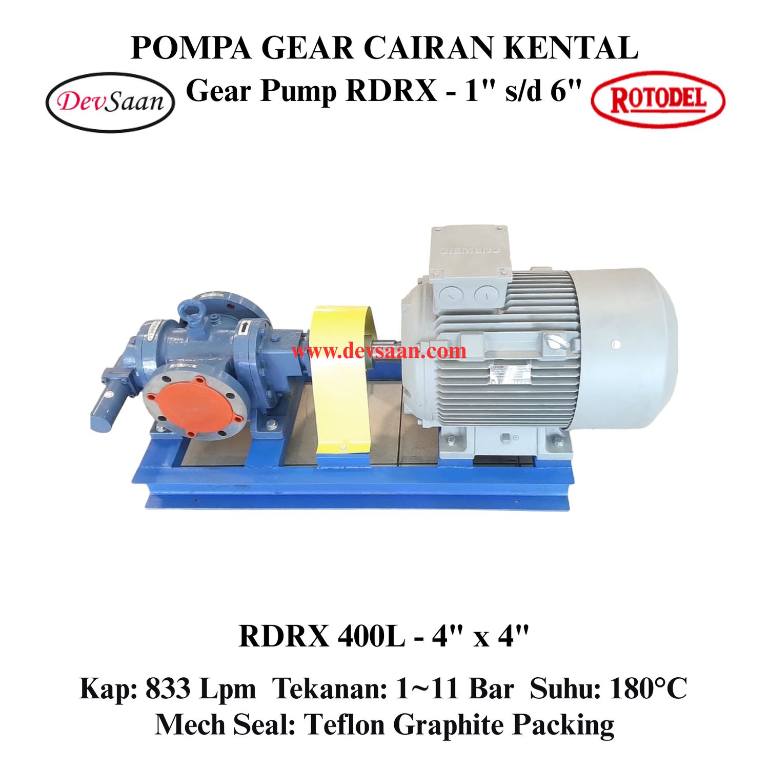 Gear Pump Rotari RDRX 400L Pompa Roda Gigi (Complete Set) 4pole