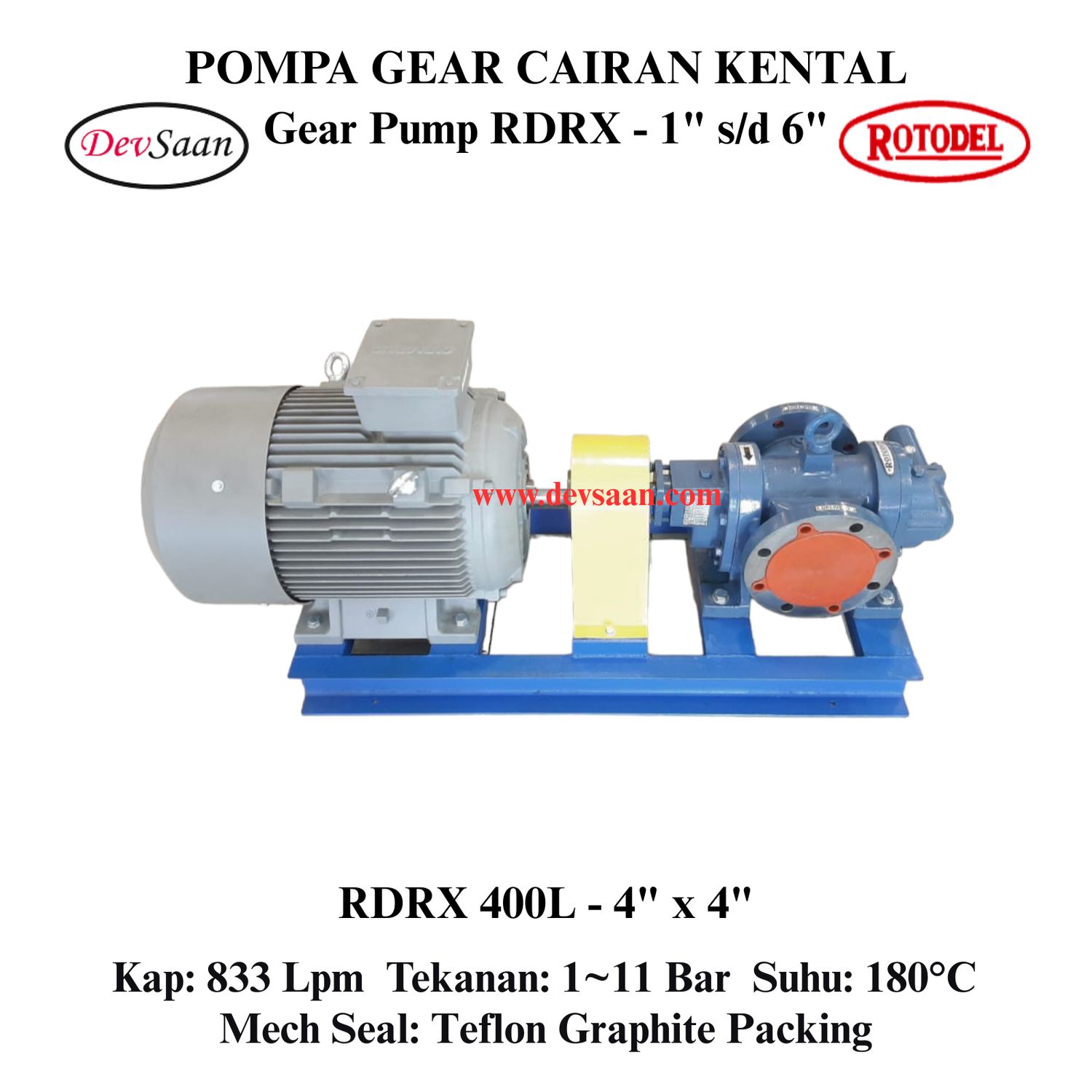 Gear Pump Rotari RDRX 400L Pompa Roda Gigi (Complete Set) 4pole