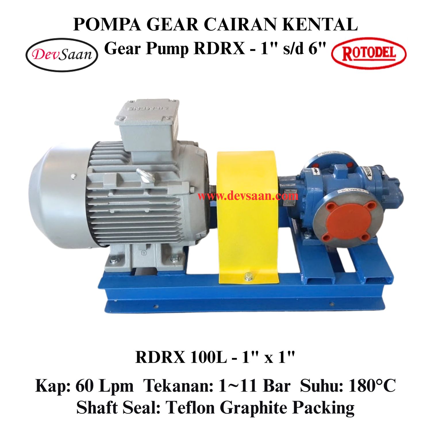 Gear Pump Rotari RDRX 100L Pompa Roda Gigi (Complete Set) 4pole