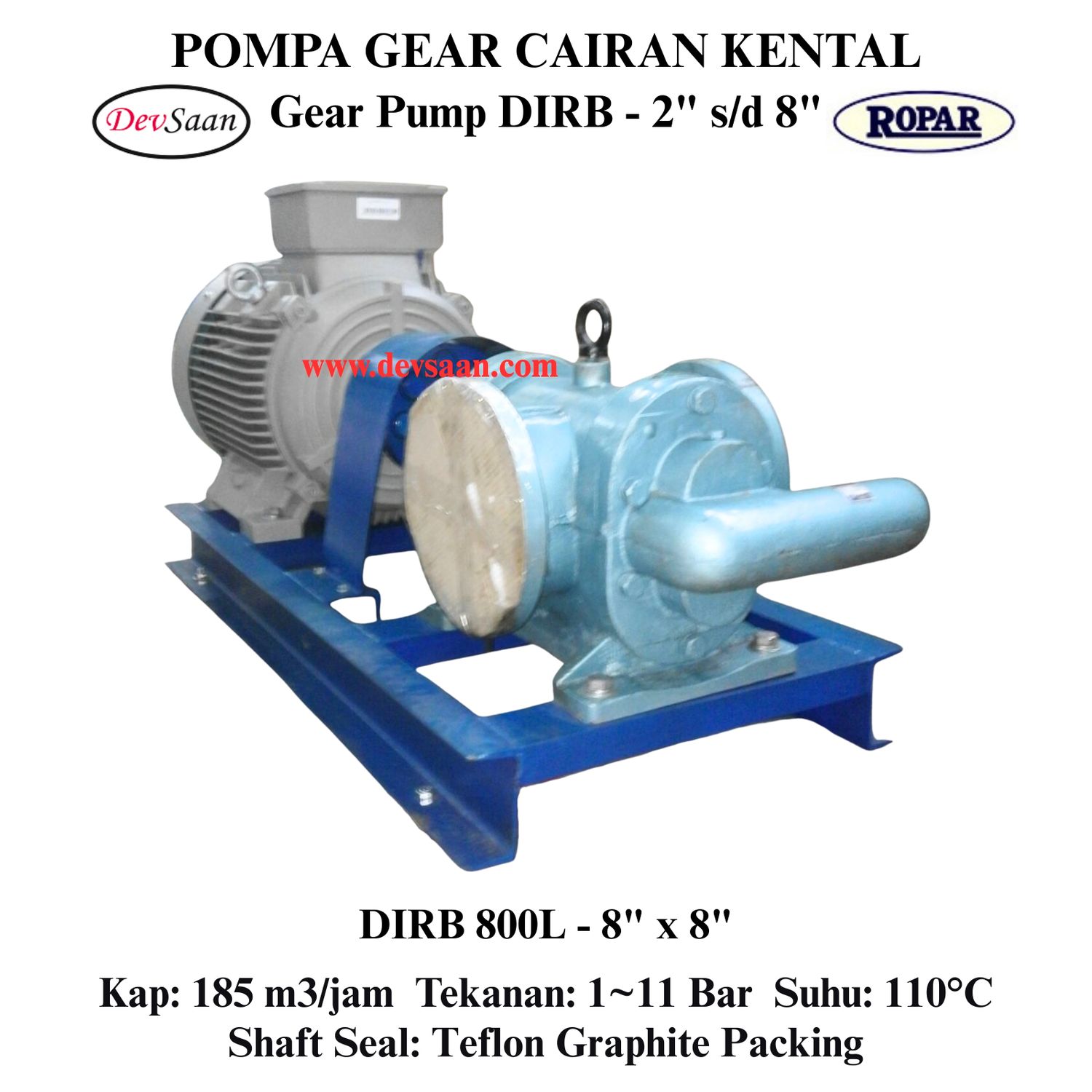 Gear Pump Rotari DIRB 800L Pompa Roda Gigi (Complete Set) 4pole