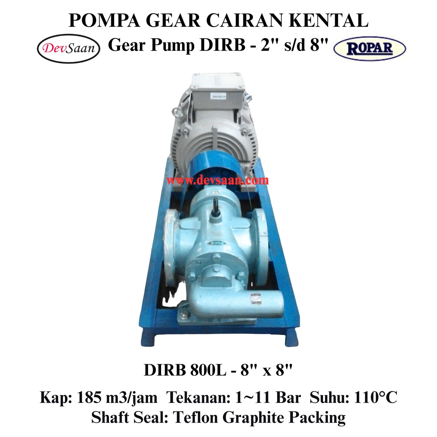 Gear Pump Rotari DIRB 800L Pompa Roda Gigi (Complete Set) 4pole