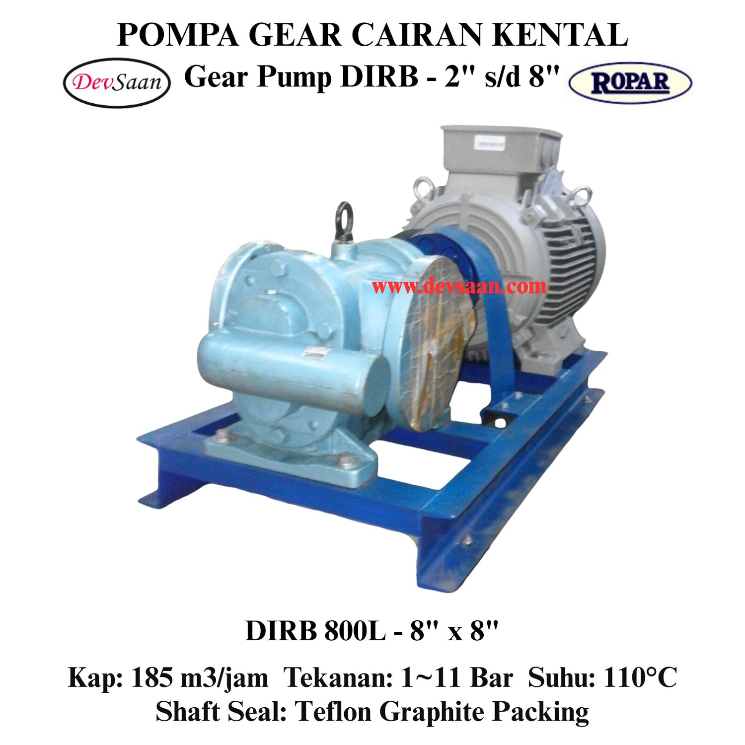 Gear Pump Rotari DIRB 800L Pompa Roda Gigi (Complete Set) 4pole