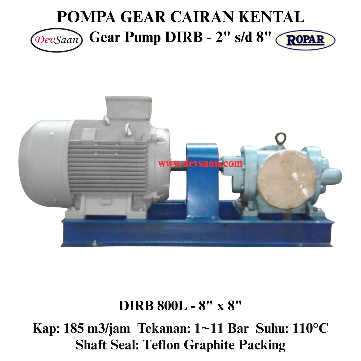 Gear Pump Rotari DIRB 800L Pompa Roda Gigi (Complete Set) 4pole
