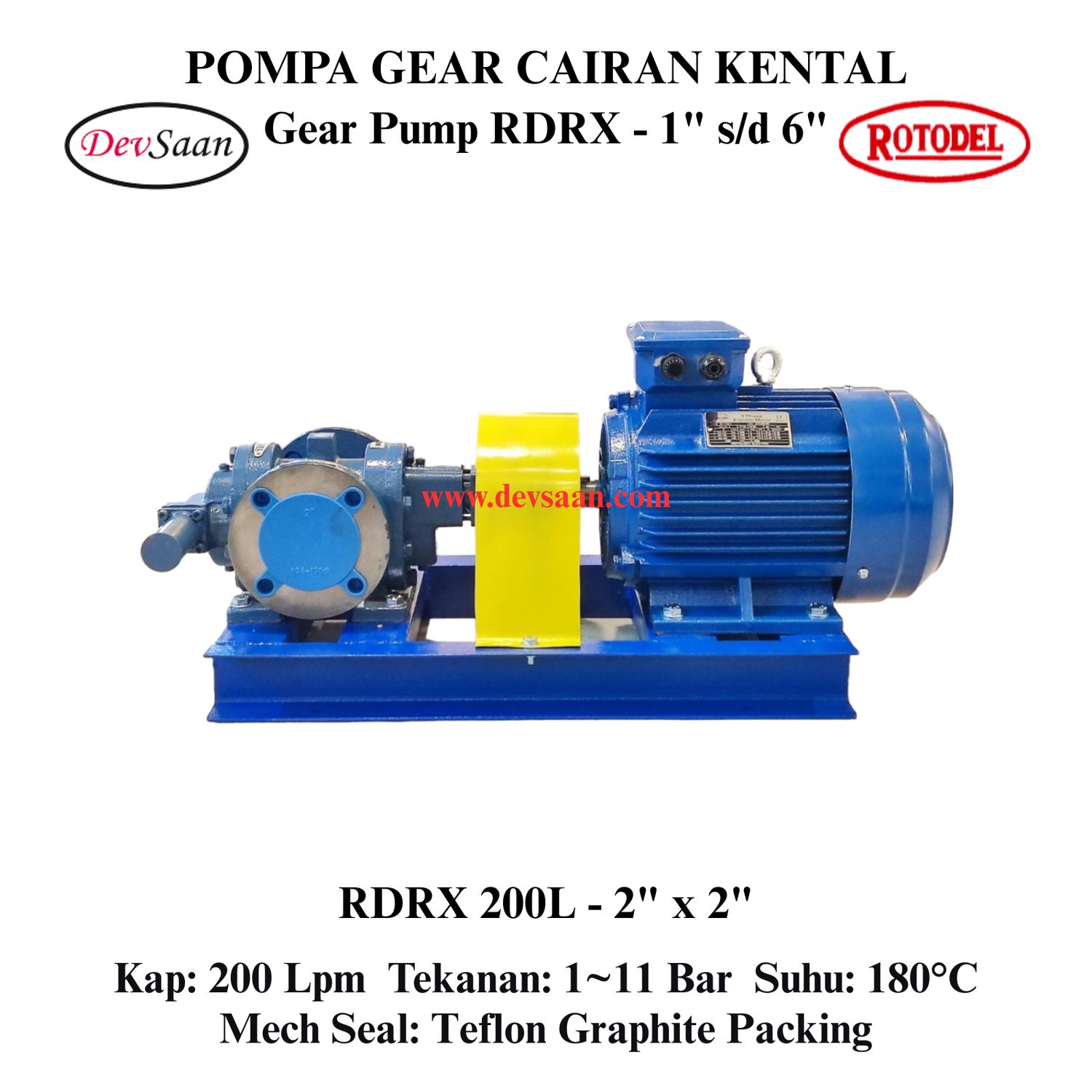 Gear Pump Rotari RDRX 200L Pompa Roda Gigi (Complete Set) 4pole