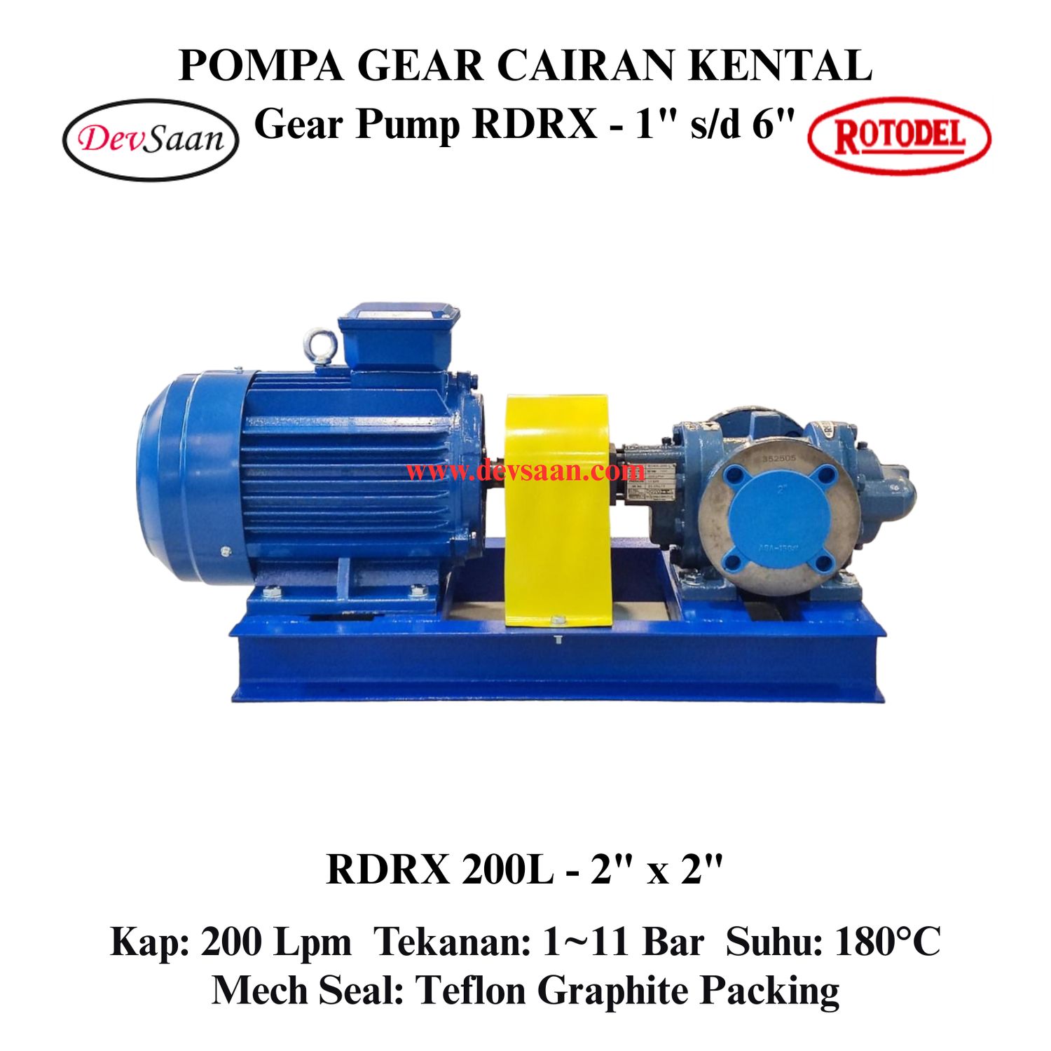 Gear Pump Rotari RDRX 200L Pompa Roda Gigi (Complete Set) 4pole