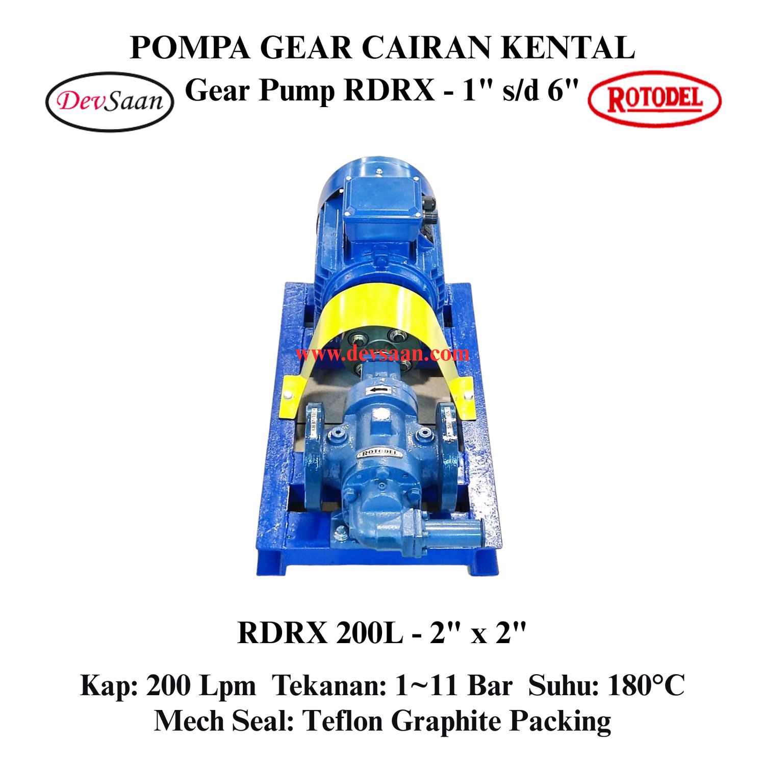 Gear Pump Rotari RDRX 200L Pompa Roda Gigi (Complete Set) 4pole
