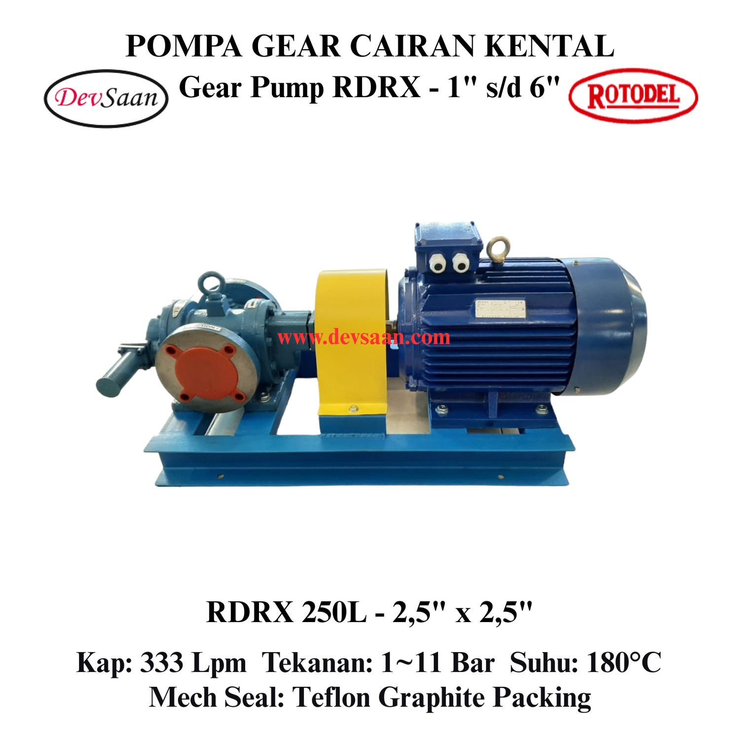 Gear Pump Rotari RDRX 250L Pompa Roda Gigi (Complete Set) 4pole