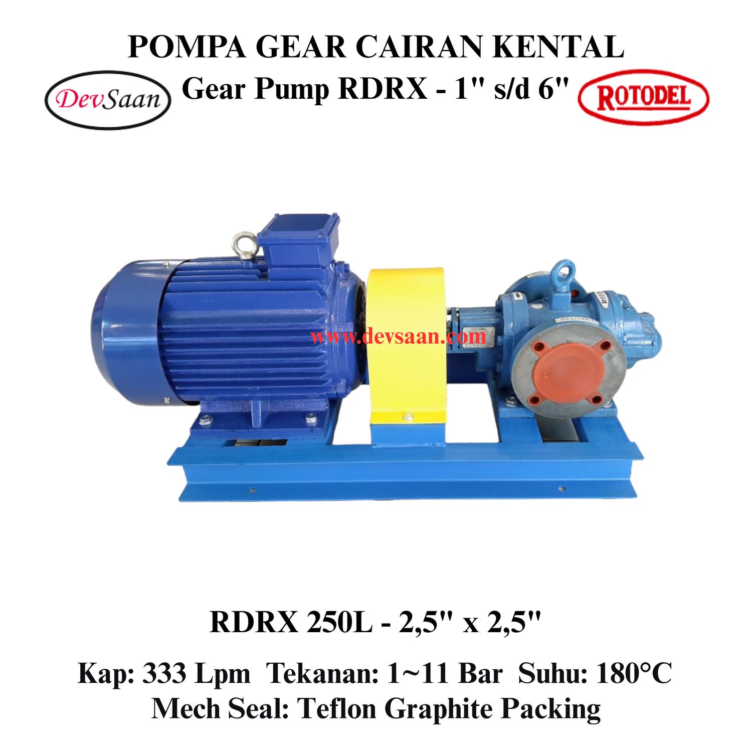 Gear Pump Rotari RDRX 250L Pompa Roda Gigi (Complete Set) 4pole