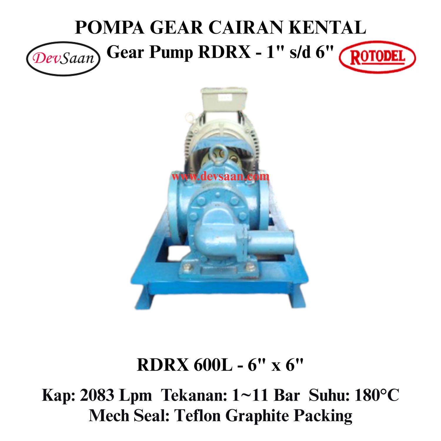 Gear Pump Rotari RDRX 600L Pompa Roda Gigi (Complete Set) 4pole