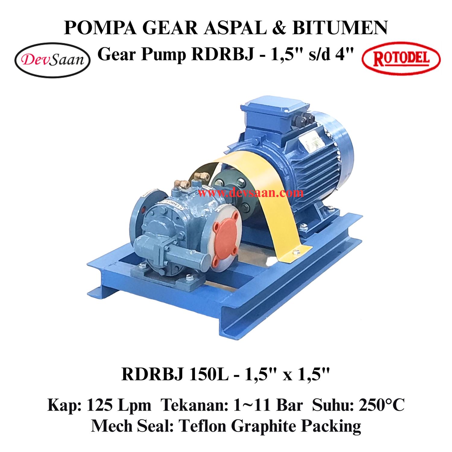 Gear Pump Rotari Jacket RDRBJ 150L Pompa Aspal (Complete Set) 4pole Gear Pump Rotari Jacket RDRBJ 150L Pompa Aspal (Complete Set) 4pole