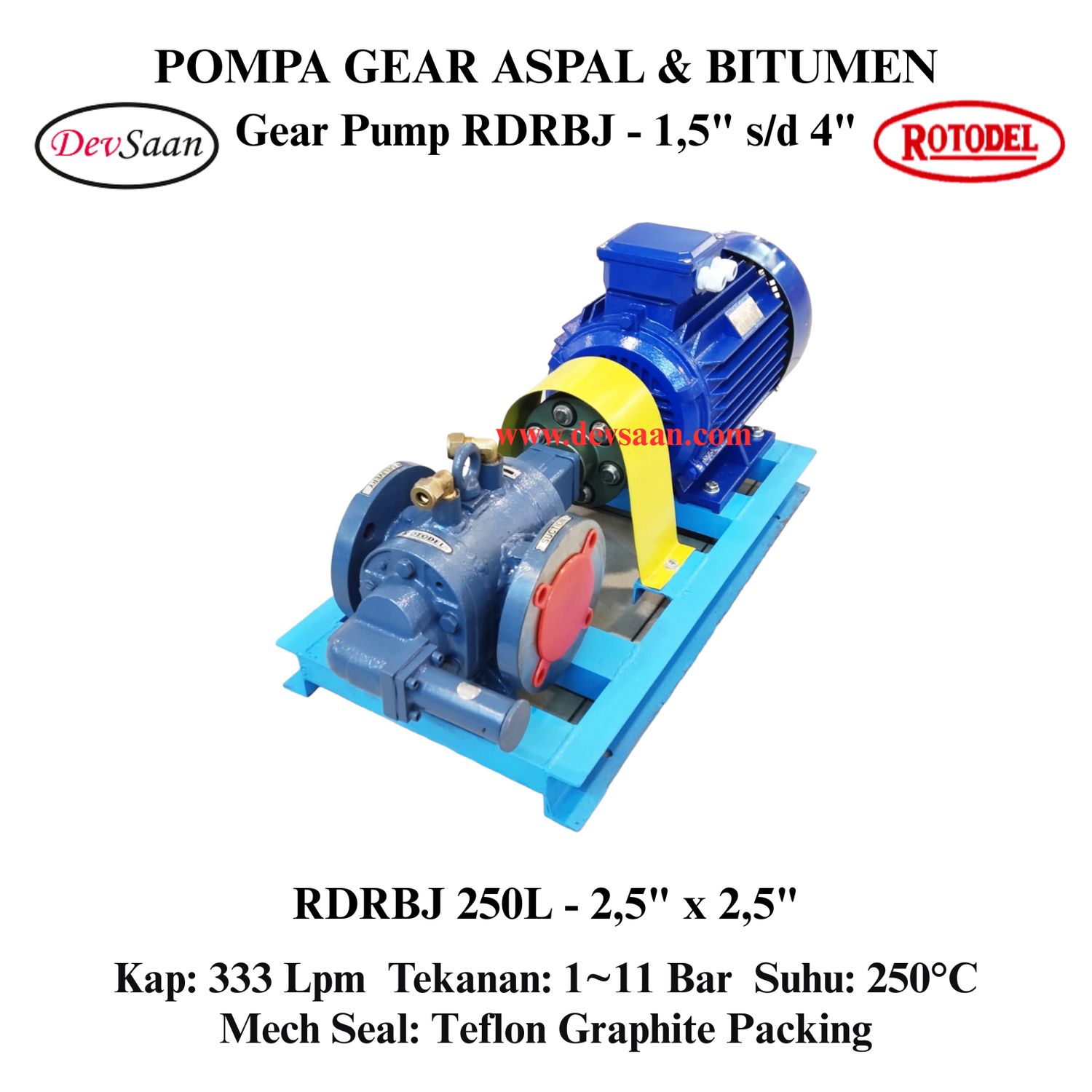 Gear Pump Rotari Jacket RDRBJ 250L Pompa Aspal (Complete Set) 4pole Gear Pump Rotari Jacket RDRBJ 250L Pompa Aspal (Complete Set) 4pole