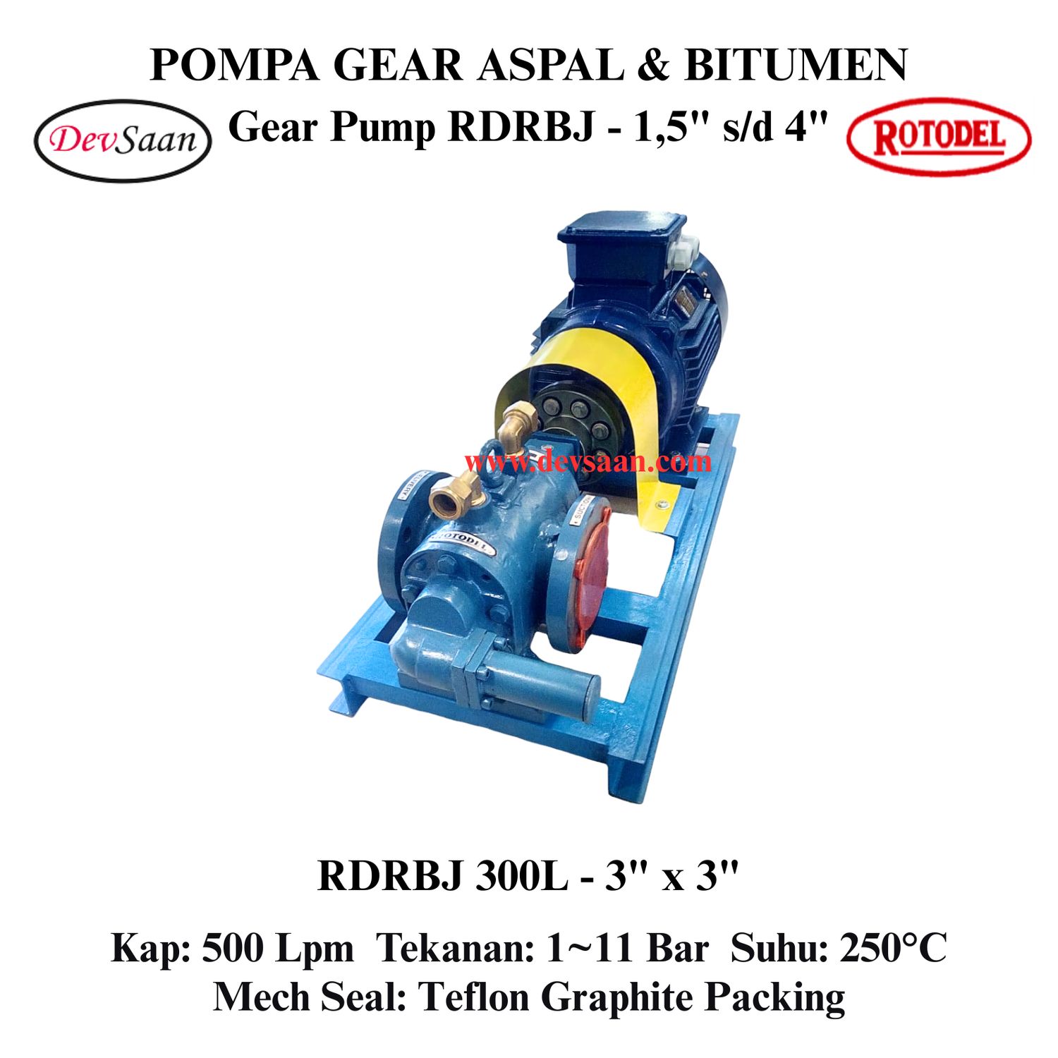 Gear Pump Rotari Jacket RDRBJ 300L Pompa Aspal (Complete Set) 4pole Gear Pump Rotari Jacket RDRBJ 300L Pompa Aspal (Complete Set) 4pole