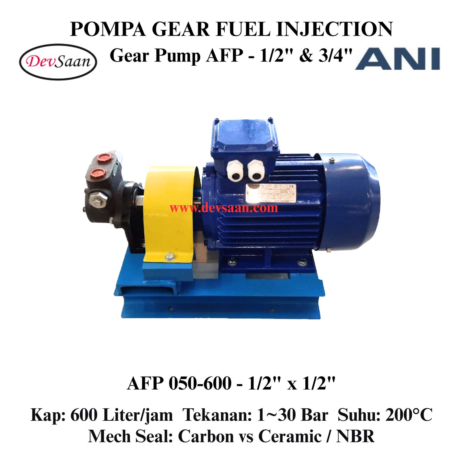 Internal Gear Pump AFP-050-600 Pompa Fuel Injection (Complete Set) 4pole