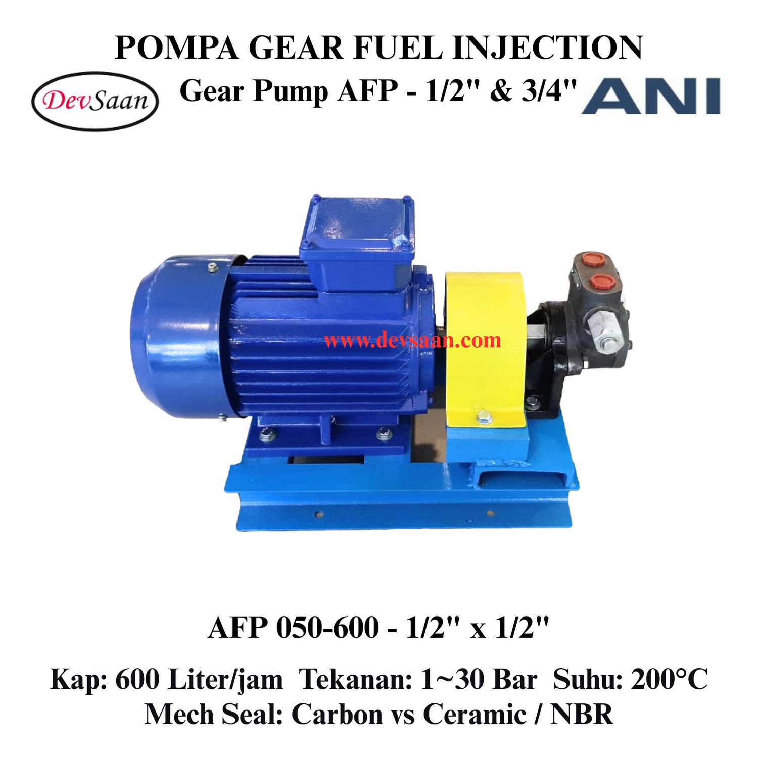 Internal Gear Pump AFP-050-600 Pompa Fuel Injection (Complete Set) 4pole